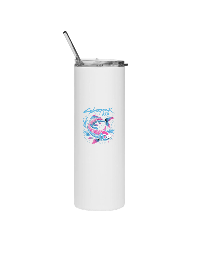 Cyberpunk Koi Fish Futuristic Design Thermos
