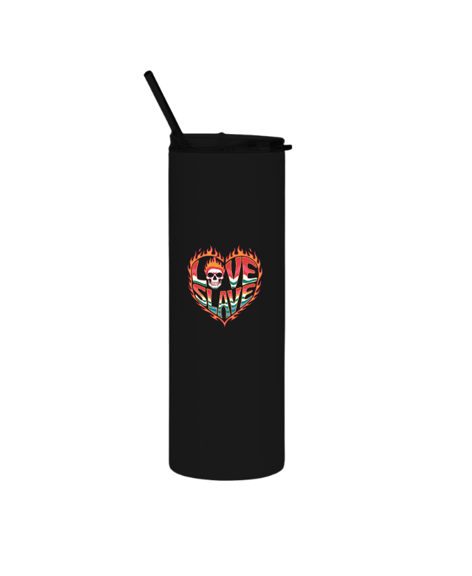 Love Slave Burning Heart Gothic Artwork Thermos - Image 3
