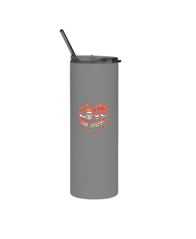 Love Slave Burning Heart Gothic Artwork Thermos - Image 5