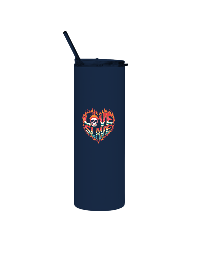 Love Slave Burning Heart Gothic Artwork Thermos - Image 4